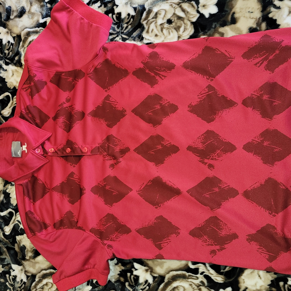 J. Lindeberg Red Argle Polo Shirt